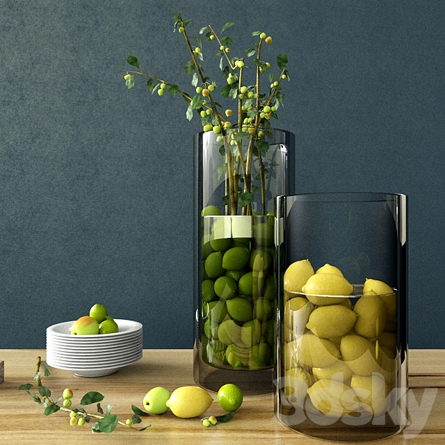 Set with citrus 3DSMax File - thumbnail 1