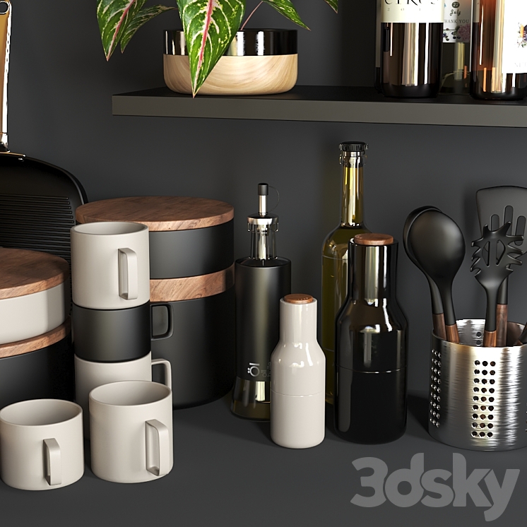 set1133- kitchen black4 3DS Max - thumbnail 2