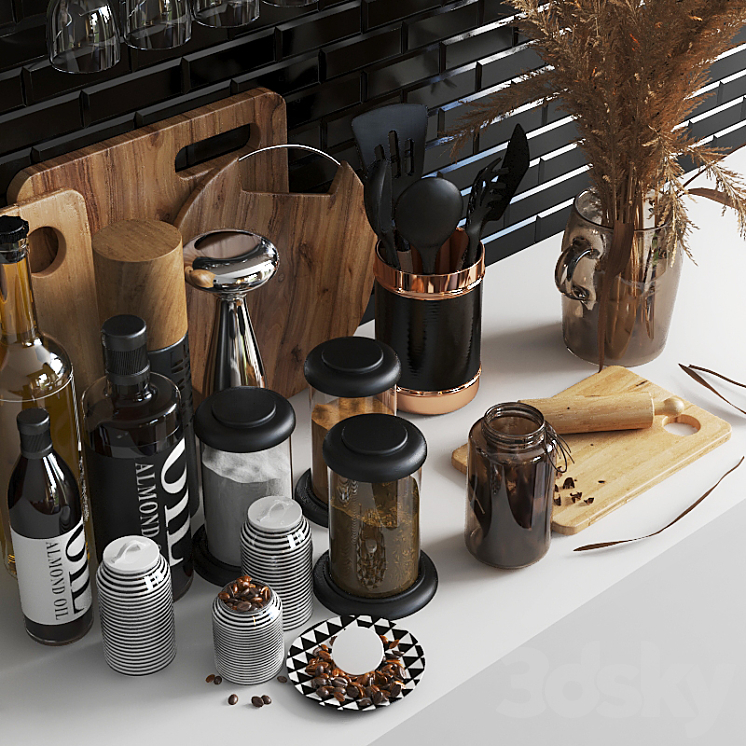 set1218 -kitchen brown 3DS Max - thumbnail 2