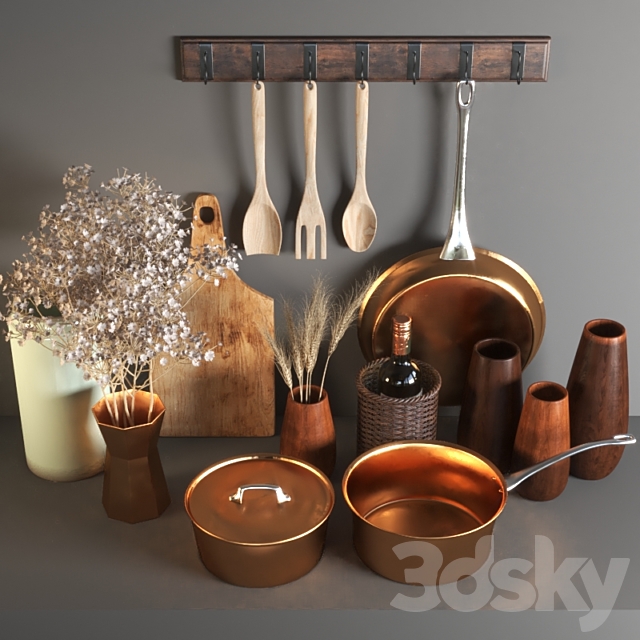 set135 -rustic kitchen set 3DS Max Model - thumbnail 2