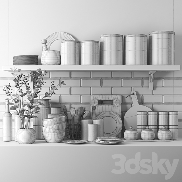 set611 -kitchen cyan 3DS Max Model - thumbnail 5