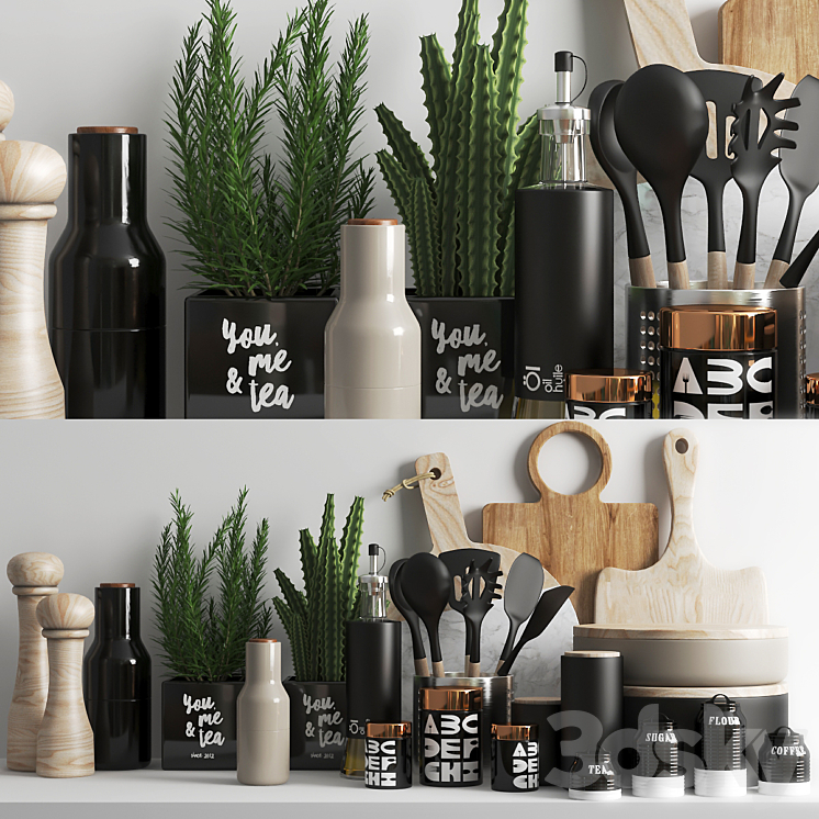 set744 -kitchen black 5 3DS Max - thumbnail 1