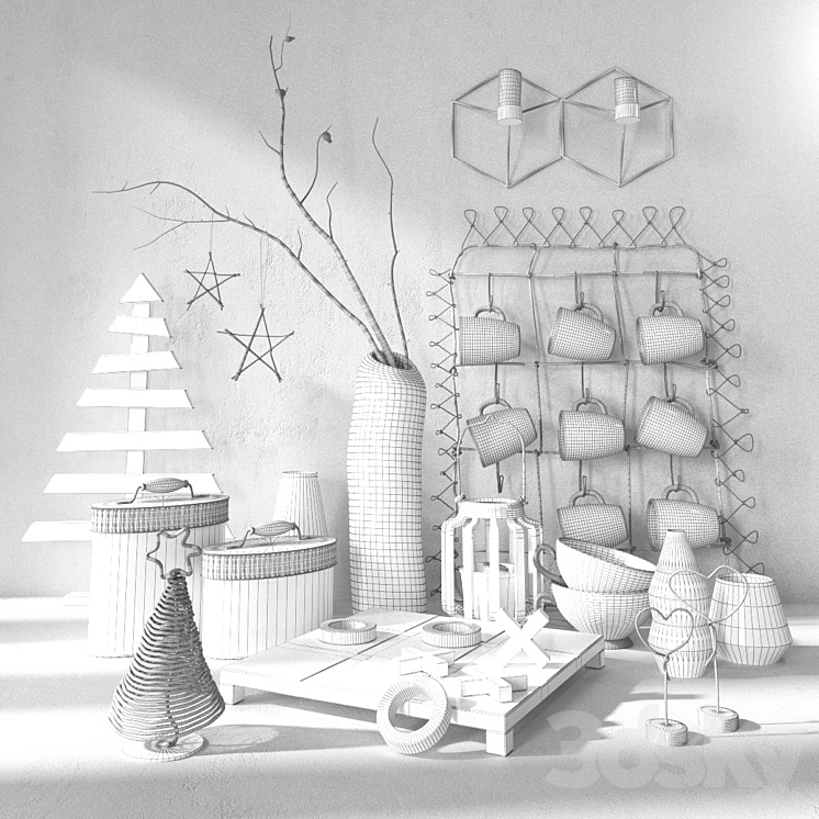 set_Scandinavian decor_01 3DS Max - thumbnail 2