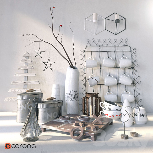 set_Scandinavian decor_01 3DSMax File - thumbnail 1