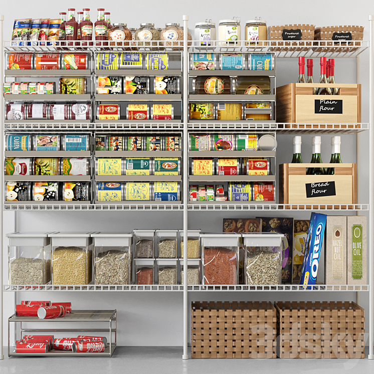 Showcase with conservation. spices and groceries in the supermarket 11 3DS Max - thumbnail 1