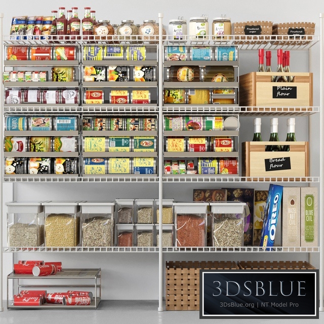 Showcase with conservation. spices and groceries in the supermarket 11 3DS Max - thumbnail 3