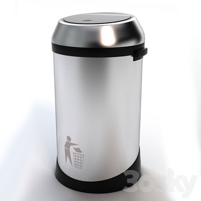 Swing Top Trash Can 3DS Max Model - thumbnail 2