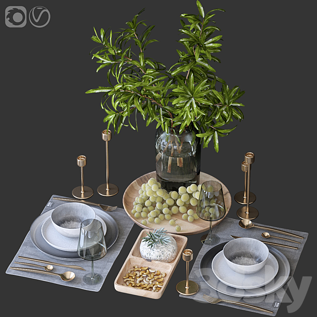 Table setting 50 3ds Max - thumbnail 1