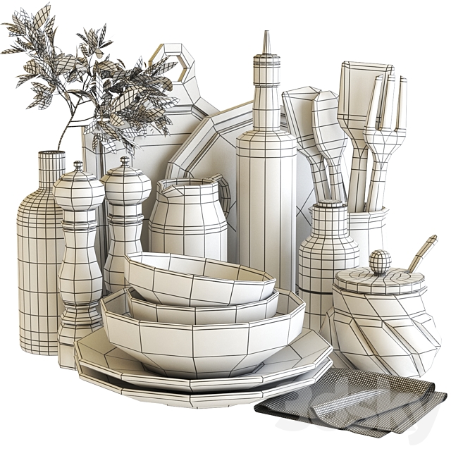 Tableware and decor for the kitchen 3ds Max - thumbnail 2