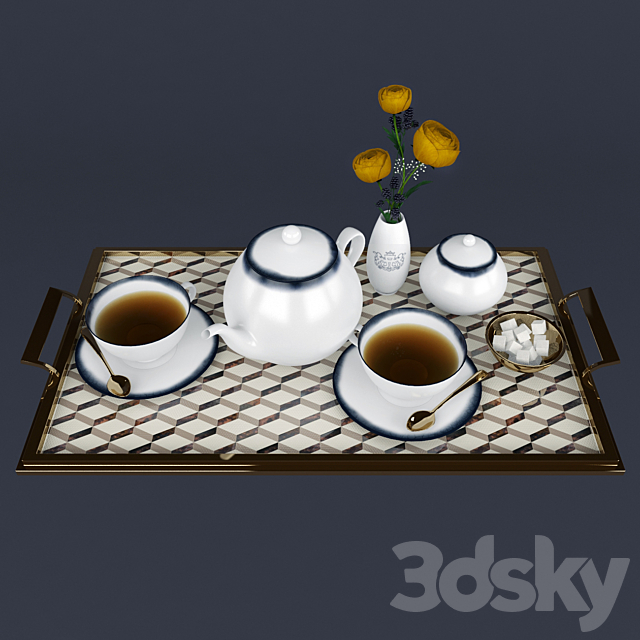 Tea service 3DS Max Model - thumbnail 2