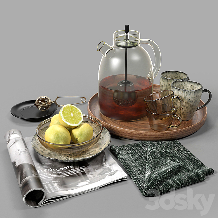 Tea set_01 3DS Max - thumbnail 1