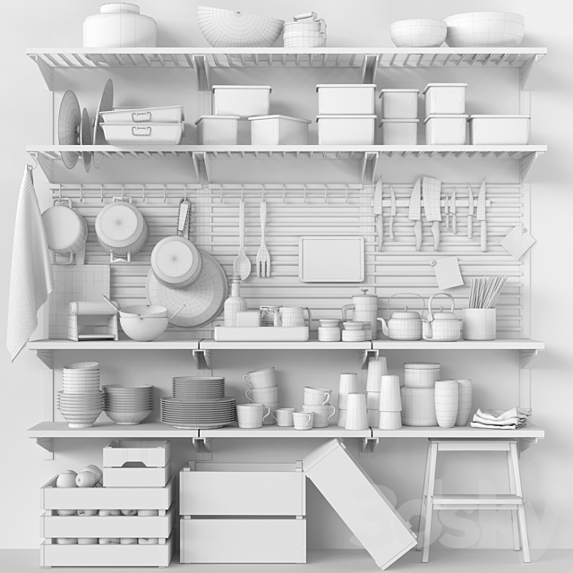 Utensils for kitchen and restaurant 3DS Max Model - thumbnail 2