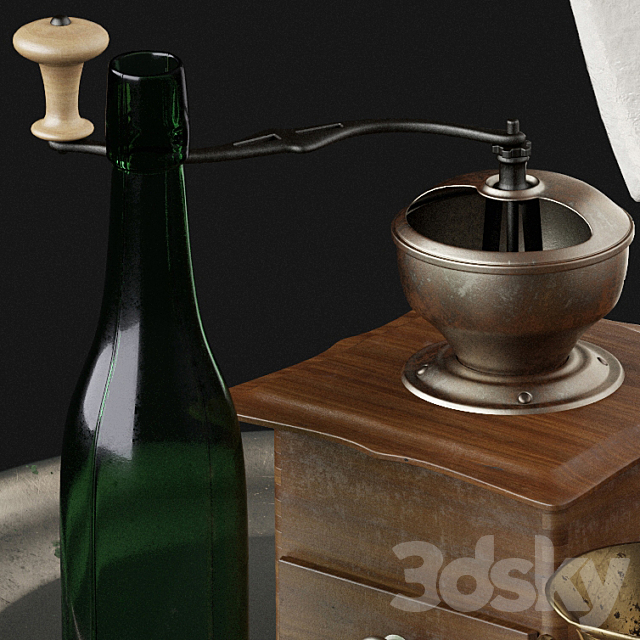 Vintage kitchen props 3DS Max Model - thumbnail 2