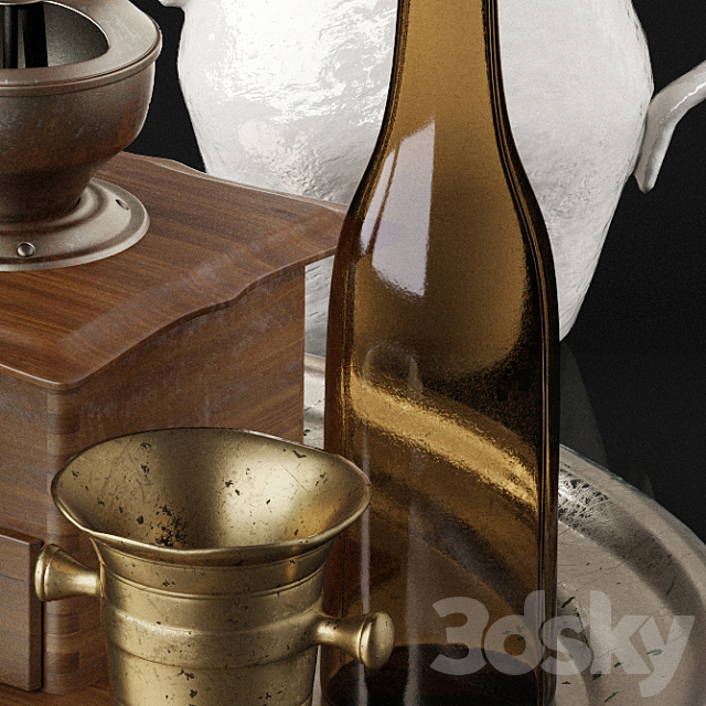 Vintage kitchen props 3DS Max Model - thumbnail 3