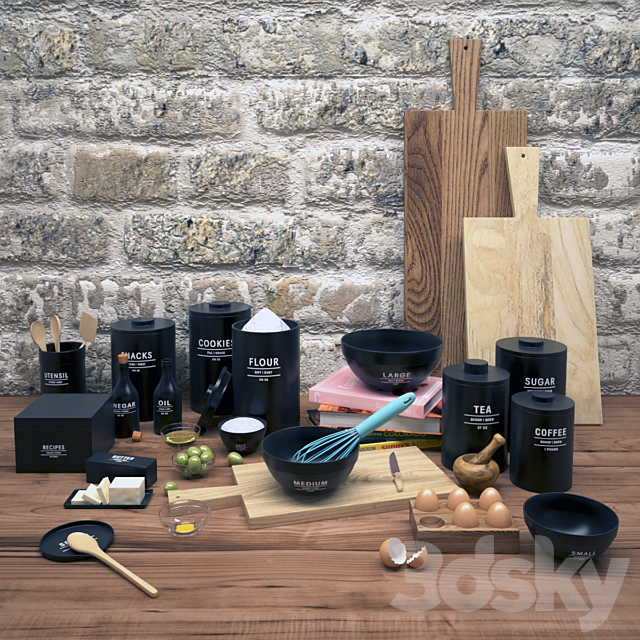 West Elm Kitchen Accessories 3DSMax File - thumbnail 1