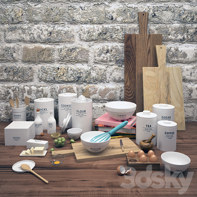 West Elm Kitchen Accessories 3DSMax File - thumbnail 2