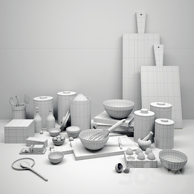 West Elm Kitchen Accessories 3DSMax File - thumbnail 3