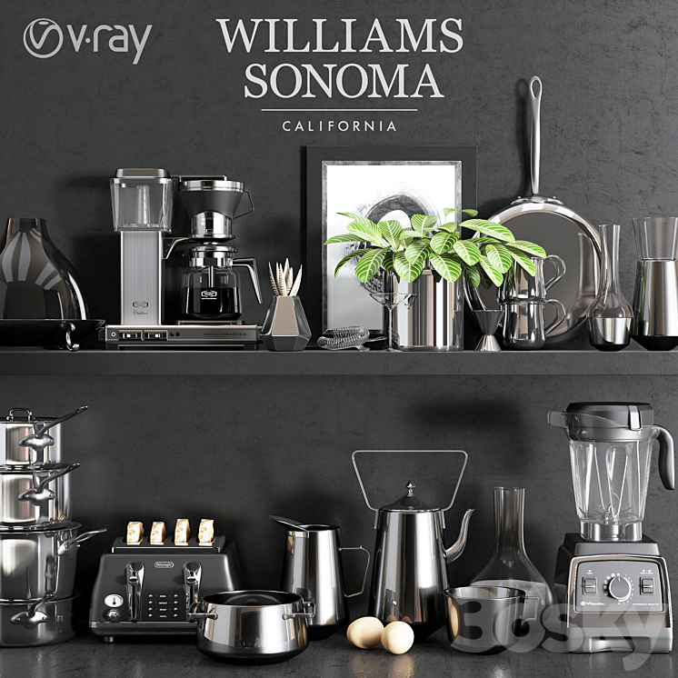 Williams Sonoma Chrome Set 3DS Max - thumbnail 1