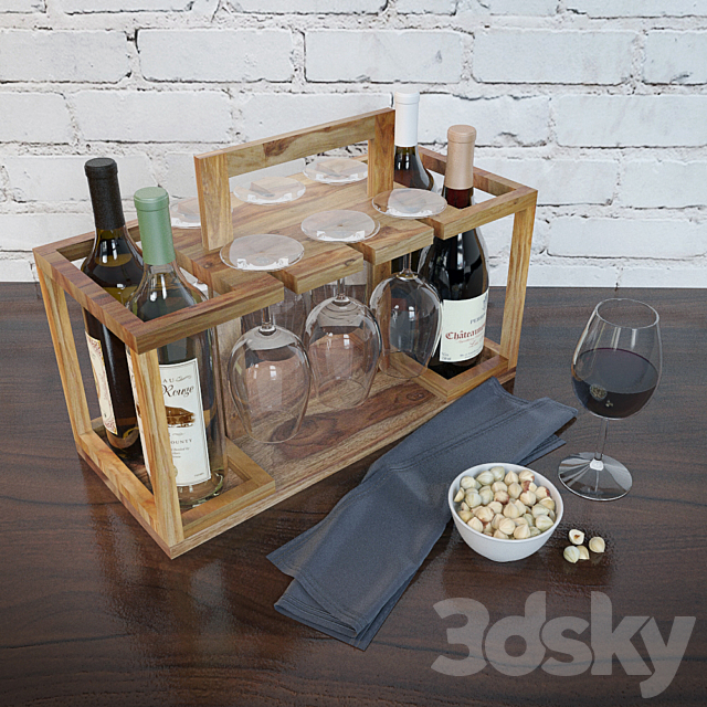 wine set 3DSMax File - thumbnail 3