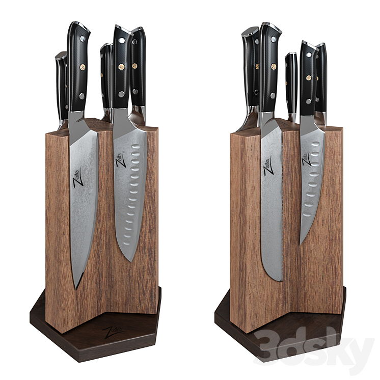 Zelite knives set 3DS Max - thumbnail 1