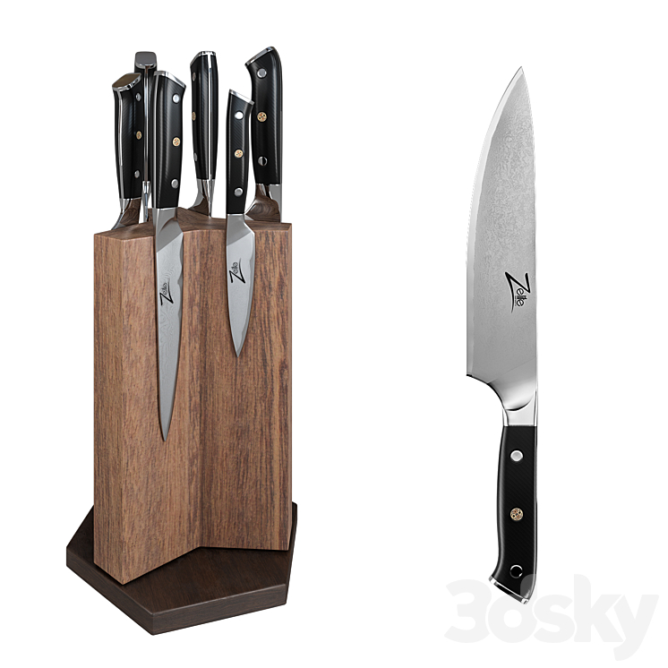 Zelite knives set 3DS Max - thumbnail 2