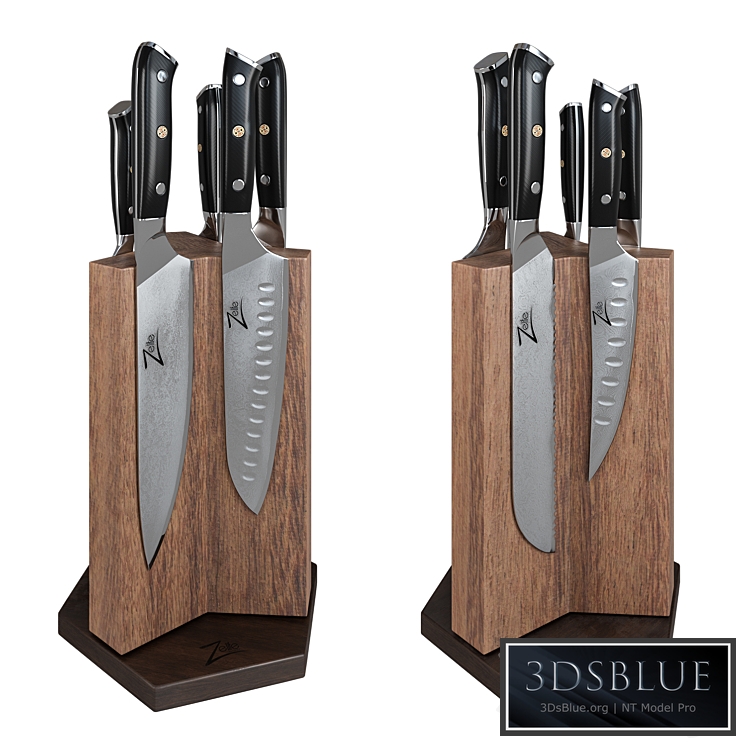 Zelite knives set 3DS Max - thumbnail 3