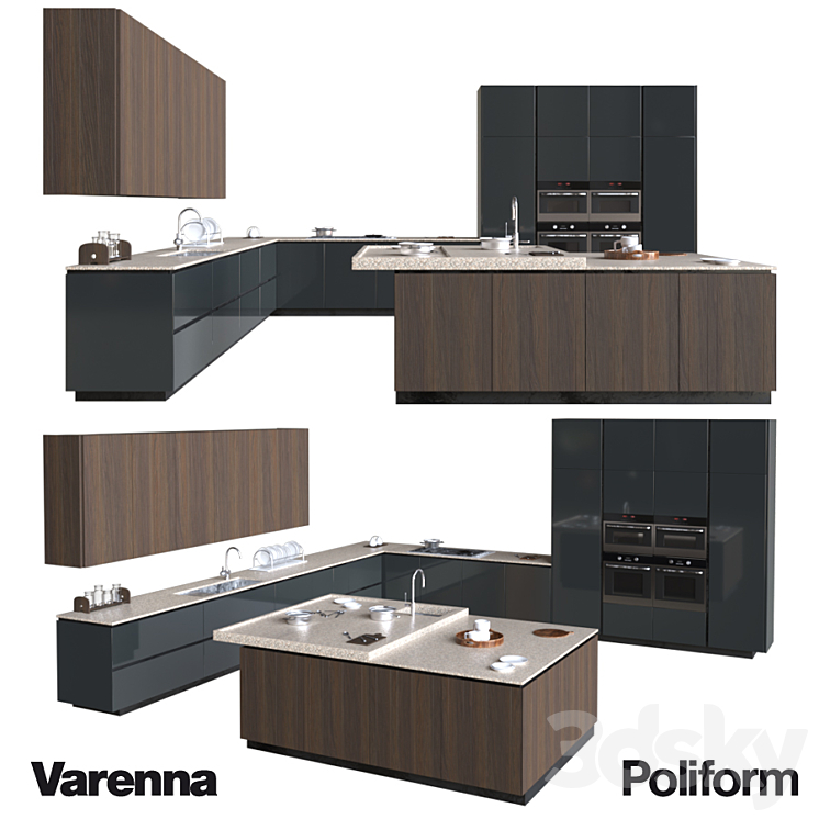 POLIFORM KITCHEN COLLECTION DESIGN CR & S VARENNA ARTEX 2 3DS Max - thumbnail 1