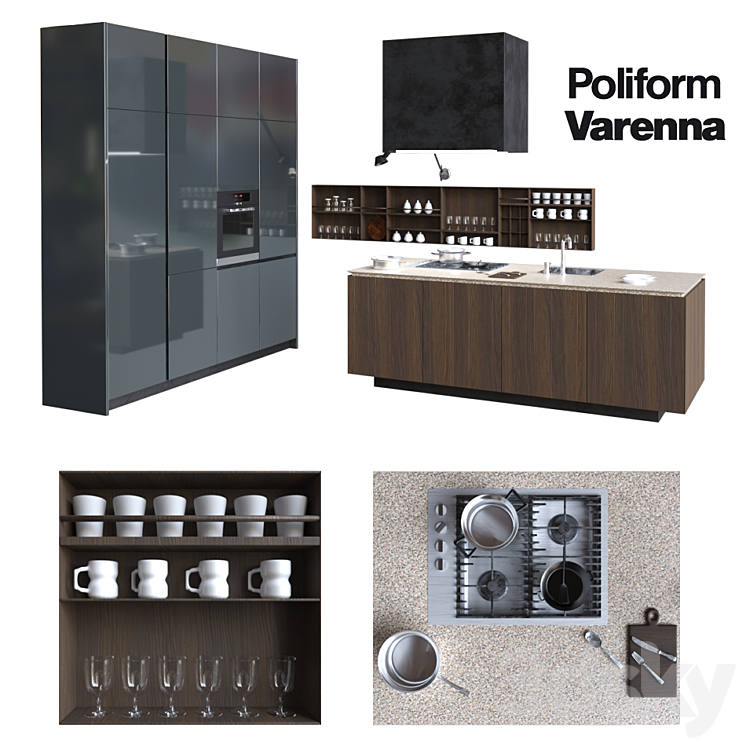 POLIFORM KITCHEN COLLECTION DESIGN CR & S VARENNA ARTEX 3 3DS Max - thumbnail 1