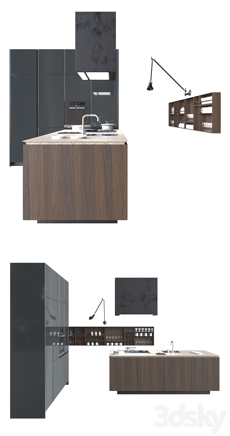 POLIFORM KITCHEN COLLECTION DESIGN CR & S VARENNA ARTEX 3 3DS Max - thumbnail 2