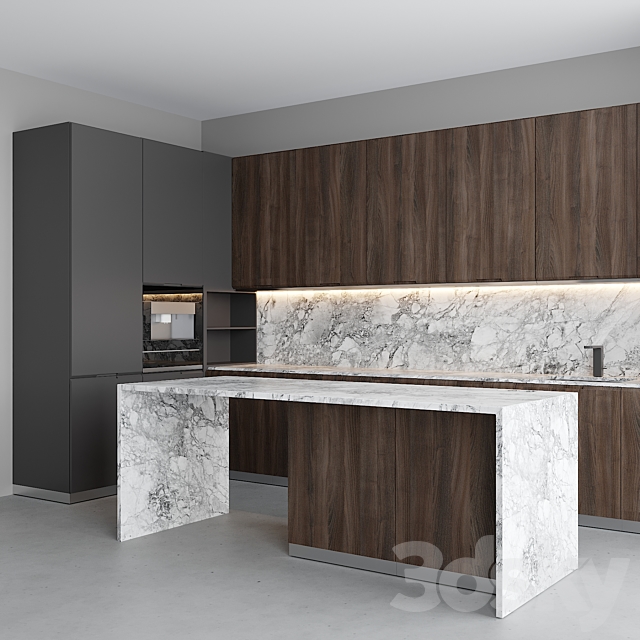 Porto gray kitchen 3DSMax File - thumbnail 3