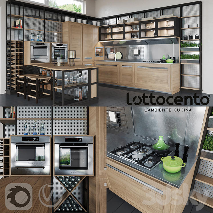 Roveretto kitchen by L'Ottocento 3DS Max - thumbnail 1