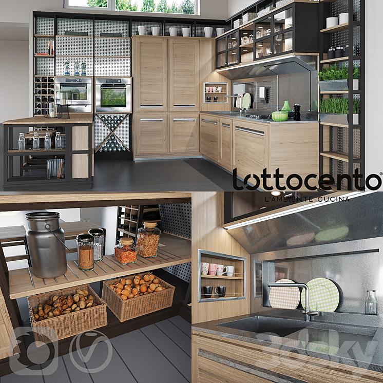 Roveretto kitchen by L'Ottocento 3DS Max - thumbnail 2