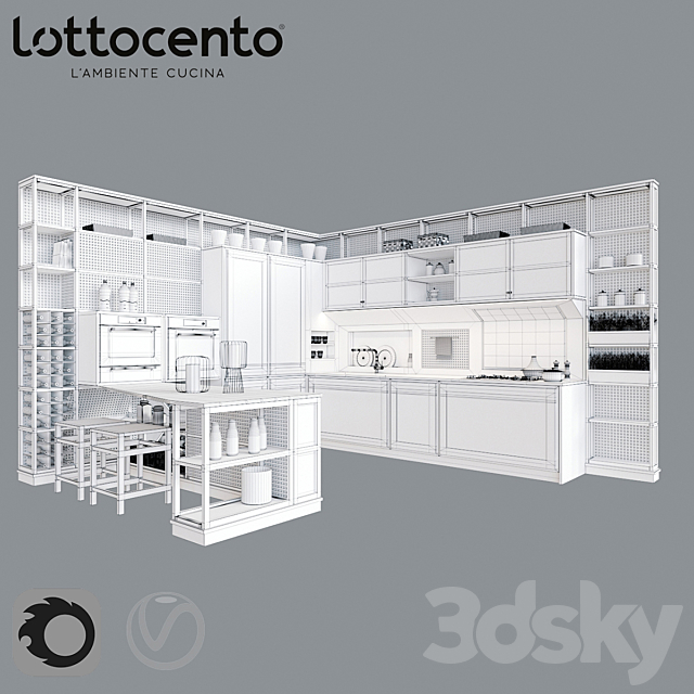 Roveretto kitchen by L’Ottocento 3DSMax File - thumbnail 3