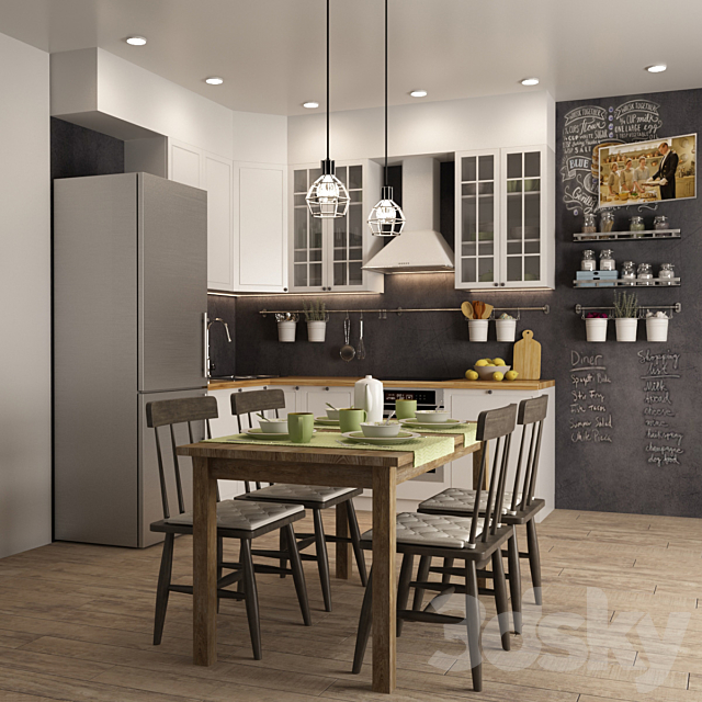 Scandinavian style kitchen I Scandinavian style kitchen 3DSMax File - thumbnail 1