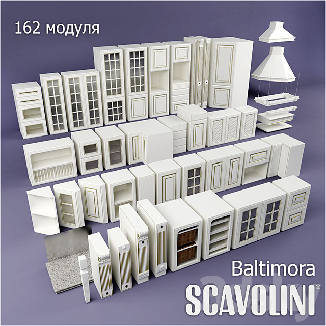 Scavolini Baltimora (base modules) 3ds Max - thumbnail 1