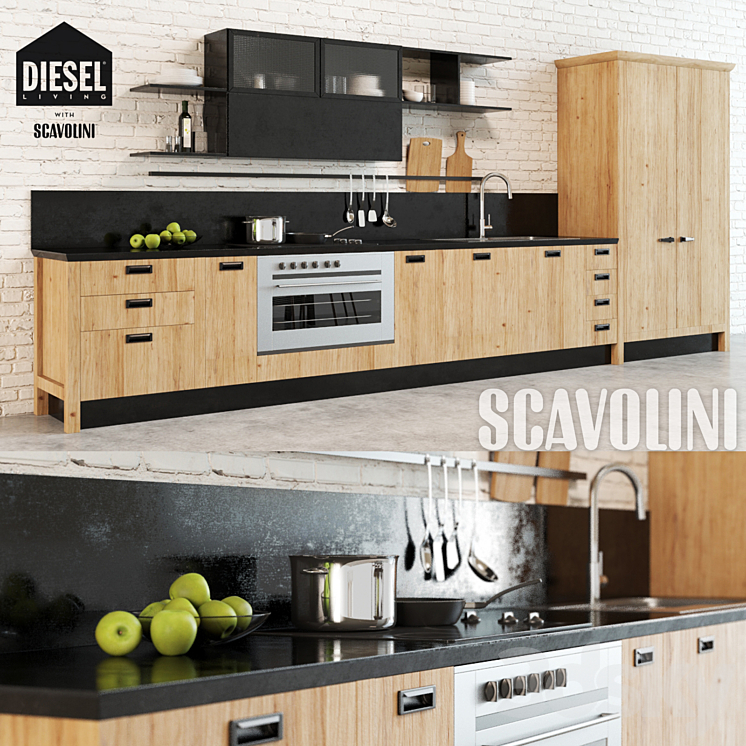 Scavolini Diesel Social Kitchen 1 3DS Max - thumbnail 1