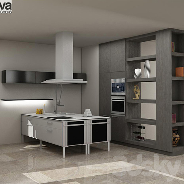 set scene Binova kitchens 3DSMax File - thumbnail 1