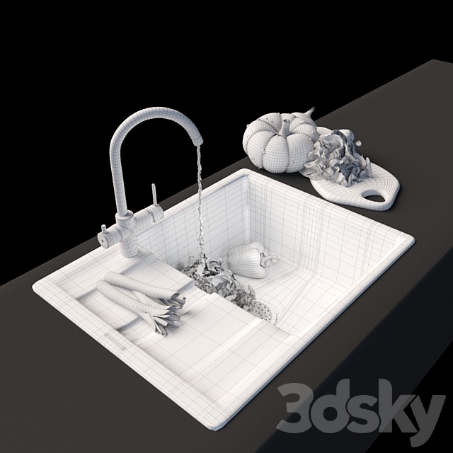 Anthracite kitchen 3DS Max Model - thumbnail 5