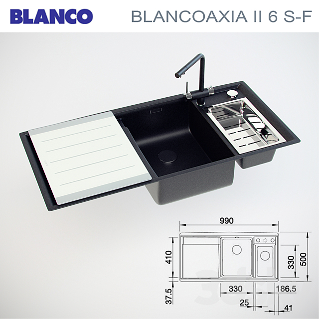 BLANCO AXIA II SF 6 3ds Max - thumbnail 1