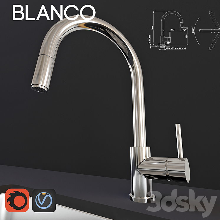 BLANCO Spirit-S + BLANCO ANDANO 340 340-IF 3DS Max - thumbnail 2