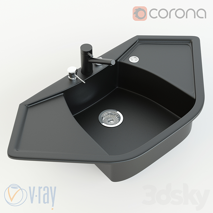 Corner sink Corax 3DS Max - thumbnail 1