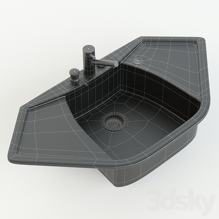 Corner sink Corax 3DS Max - thumbnail 2