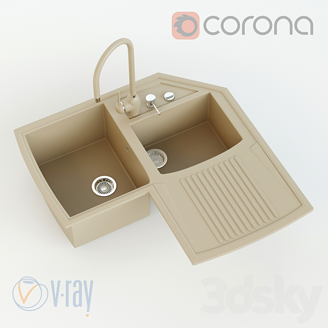 Corner sink Harmony 3DSMax File - thumbnail 1