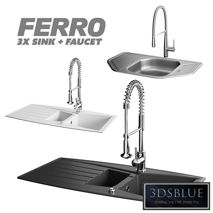 Ferro kitchen sinks 3DS Max - thumbnail 3