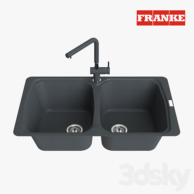 Franke Aneta Sink AZG 620 Fragranite Onyx 3ds Max - thumbnail 1