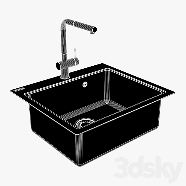 Franke Maris Sink MRG 610 58 Fragranite Onyx 3ds Max - thumbnail 3