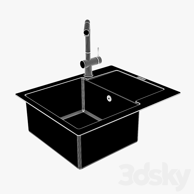 Franke Maris Sink MRG 611 62 Fragranite Onyx 3DS Max Model - thumbnail 3