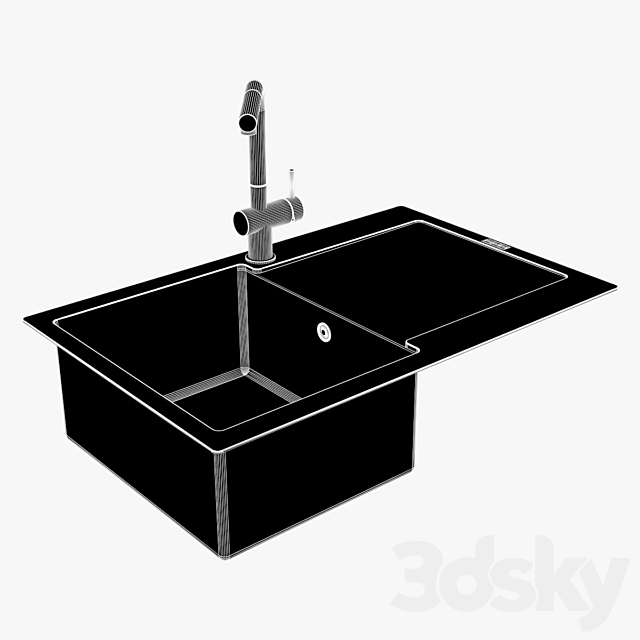 Franke Maris Sink MRG 611 78 Fragranite Onyx 3ds Max - thumbnail 3