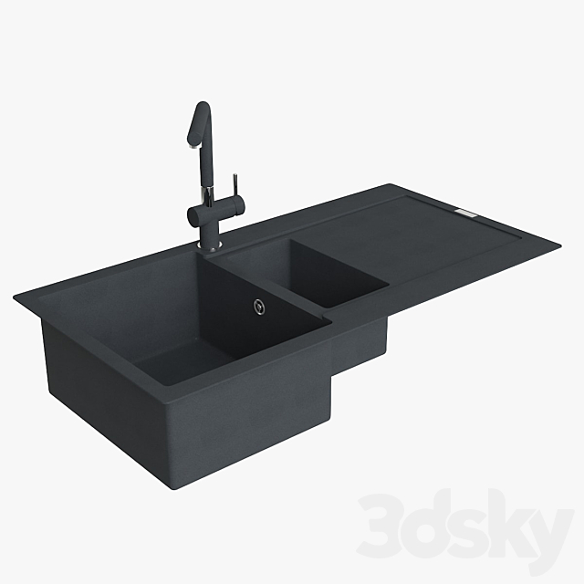 Franke Maris Sink MRG 651 Fragranite Onix 3ds Max - thumbnail 1