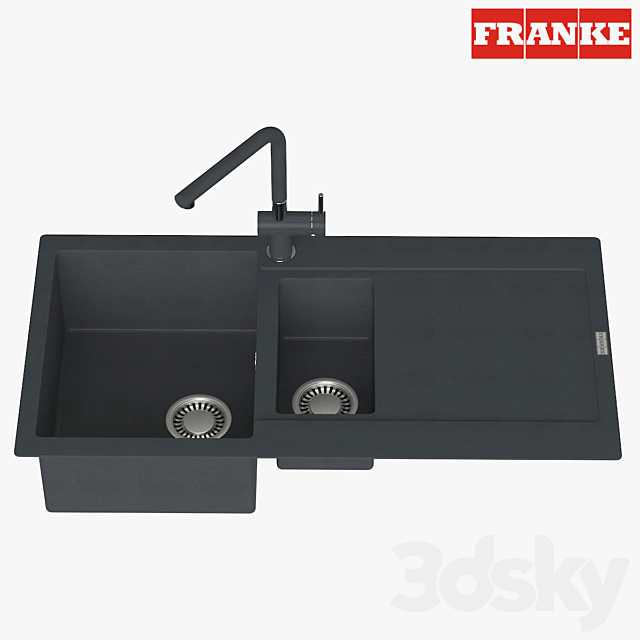 Franke Maris Sink MRG 651 Fragranite Onix 3ds Max - thumbnail 2